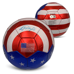 Alex Morgan Autographed USA Flag Signed Size 5 Soccer Ball Beckett COA Faded-Powers Sports Memorabilia