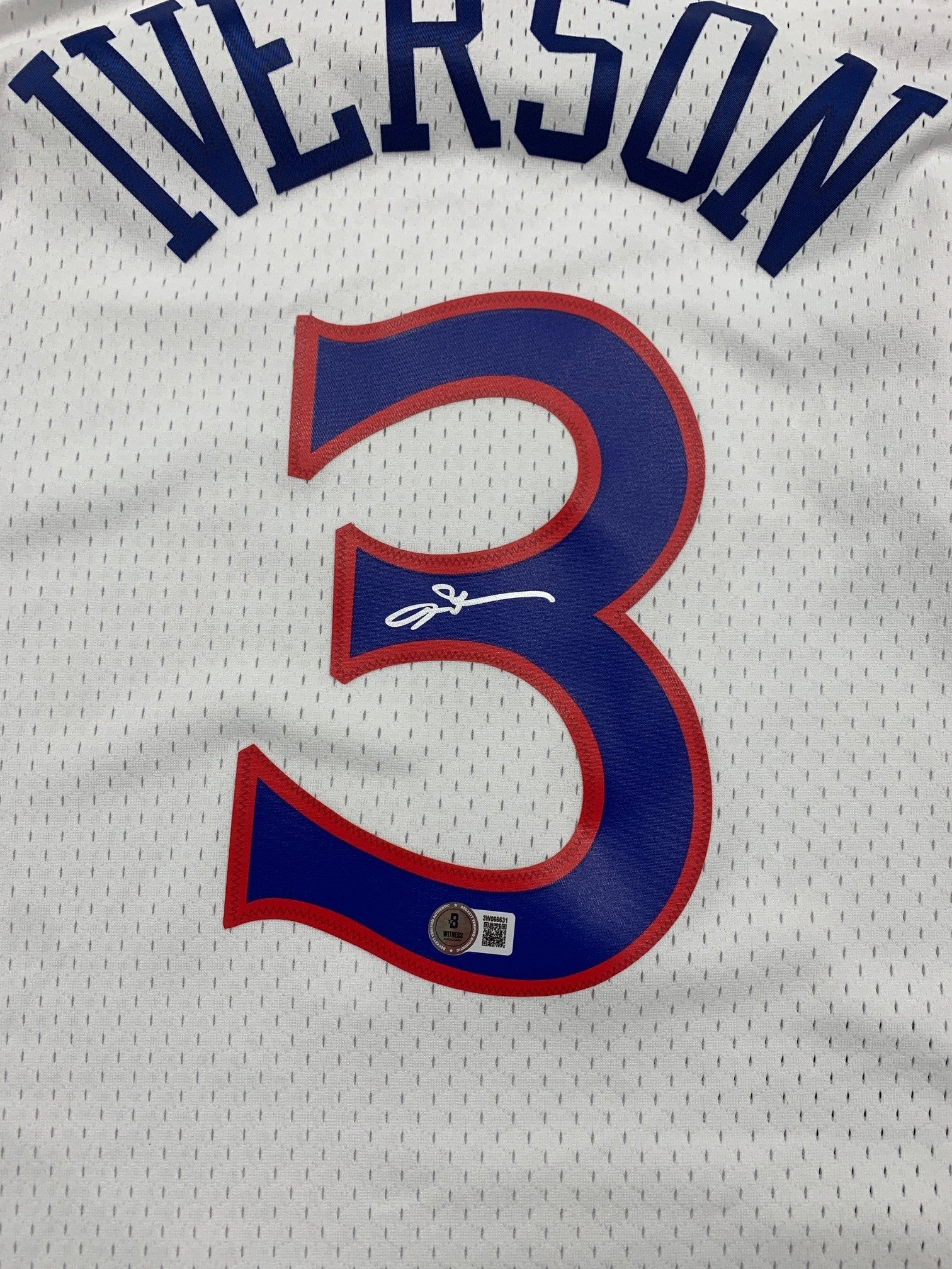 Allen Iverson Autographed Philadelphia 76ers Signed Mitchell and Ness White Basketball Swingman Jersey Beckett COA-Powers Sports Memorabilia
