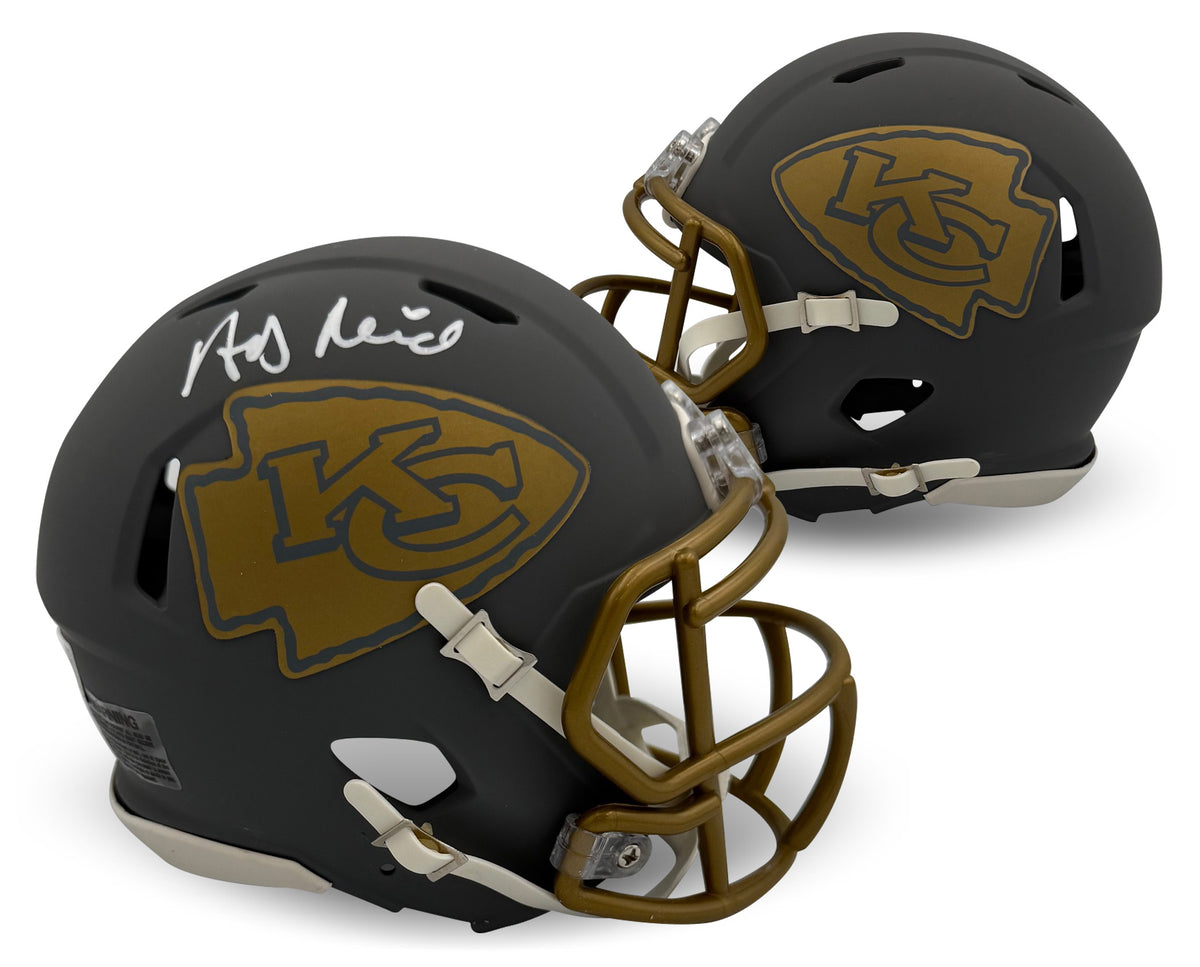 Andy Reid Autographed Kansas City Chiefs Signed Football Slate Mini Helmet Beckett COA-Powers Sports Memorabilia