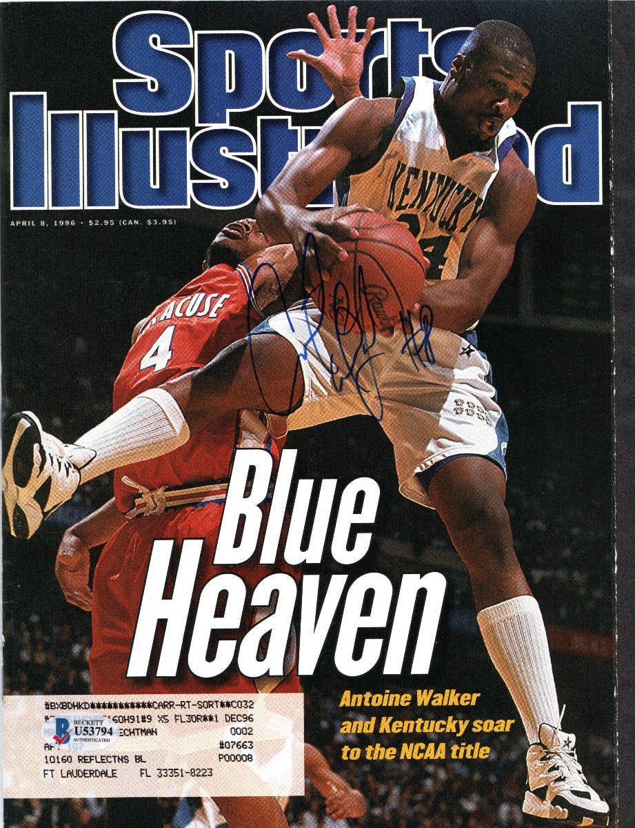 Antoine Walker Autographed Kentucky Wildcats Sports Illustrated Beckett Authenticated-Powers Sports Memorabilia
