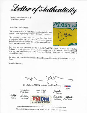 Arnold Palmer Autographed Masters Garden Flag PSA/DNA Authenticated 205170-Powers Sports Memorabilia
