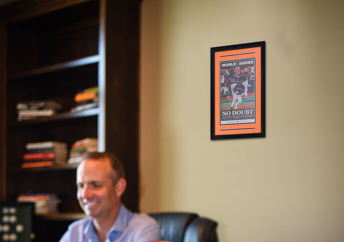 Houston Astros 2022 World Series Champions Chronicle Baseball Original 16x26 Framed Newspaper - Get the authentic real deal! NO DOUBT-Powers Sports Memorabilia
