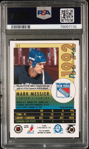 Mark Messier 1991 O-Pee-Chee Premier Hockey Card #51 Graded PSA 10