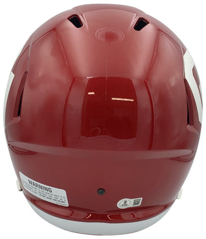 Baker Mayfield Autographed Oklahoma Sooners Signed Football Full Sized Replica Helmet Beckett COA HEISMAN TROPHY 2017-Powers Sports Memorabilia