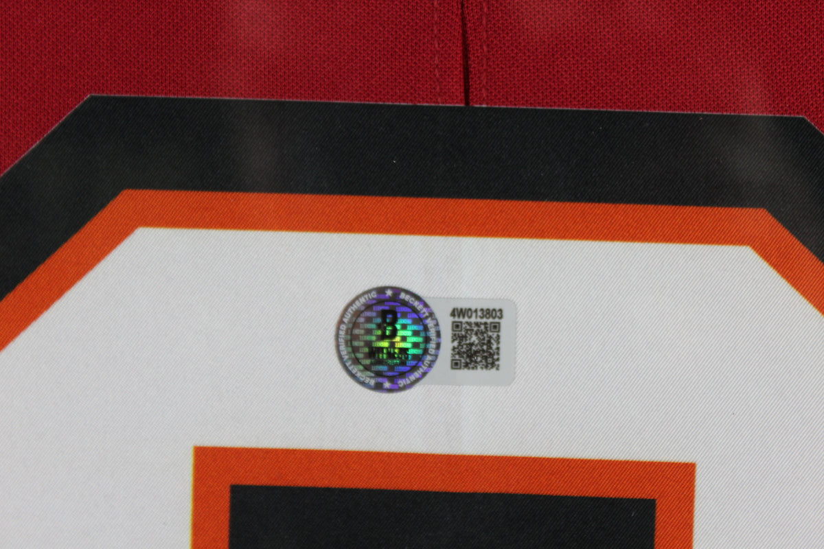 Baker Mayfield Autographed Tampa Bay Buccaneers Signed Nike Limited Football Framed Jersey FIRE THE CANNONS Beckett Authenticated COA-Powers Sports Memorabilia