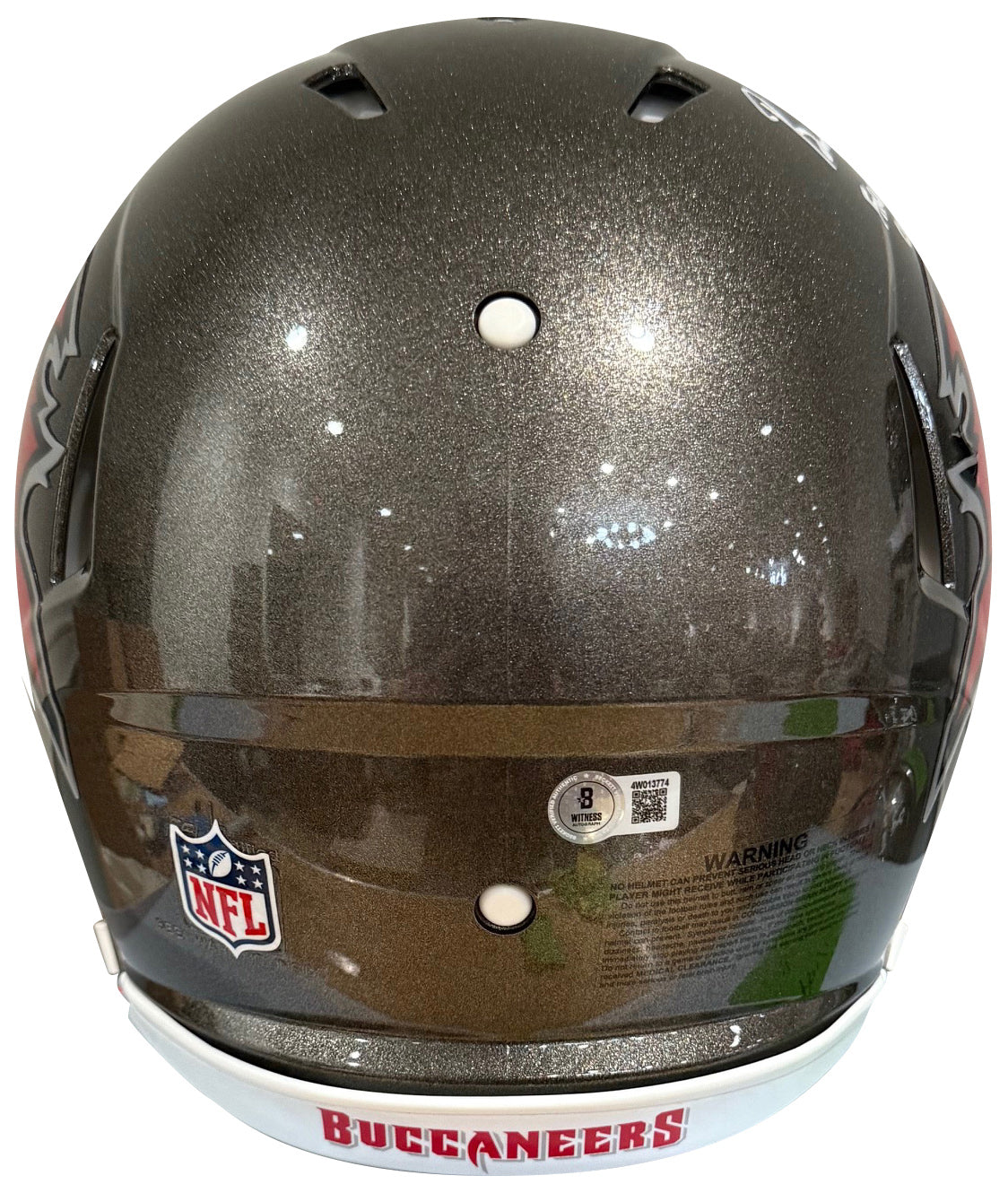 Baker Mayfield Autographed Tampa Bay Buccaneers Signed Football Full Size Authentic Helmet FIRE THE CANNONS Beckett COA-Powers Sports Memorabilia