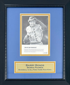 Barry Bonds Serra Padres Autographed 5x7 Photo Framed JSA