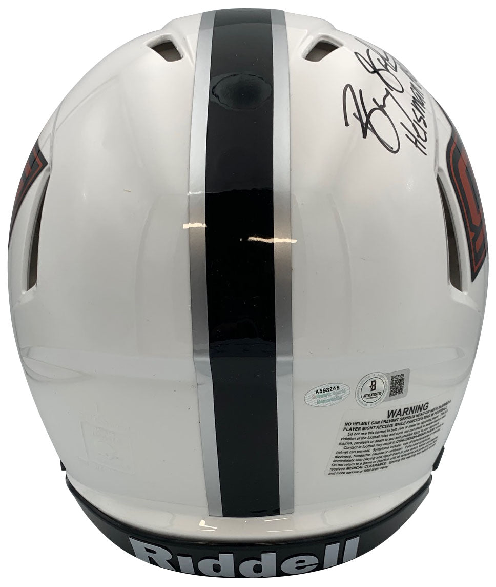 Barry Sanders Autographed Oklahoma State Cowboys Signed Full Size Authentic Football Helmet Heisman 88 Beckett COA-Powers Sports Memorabilia