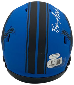 Barry Sanders Autographed Detroit Lions Signed Rave Football Mini Helmet Beckett COA-Powers Sports Memorabilia