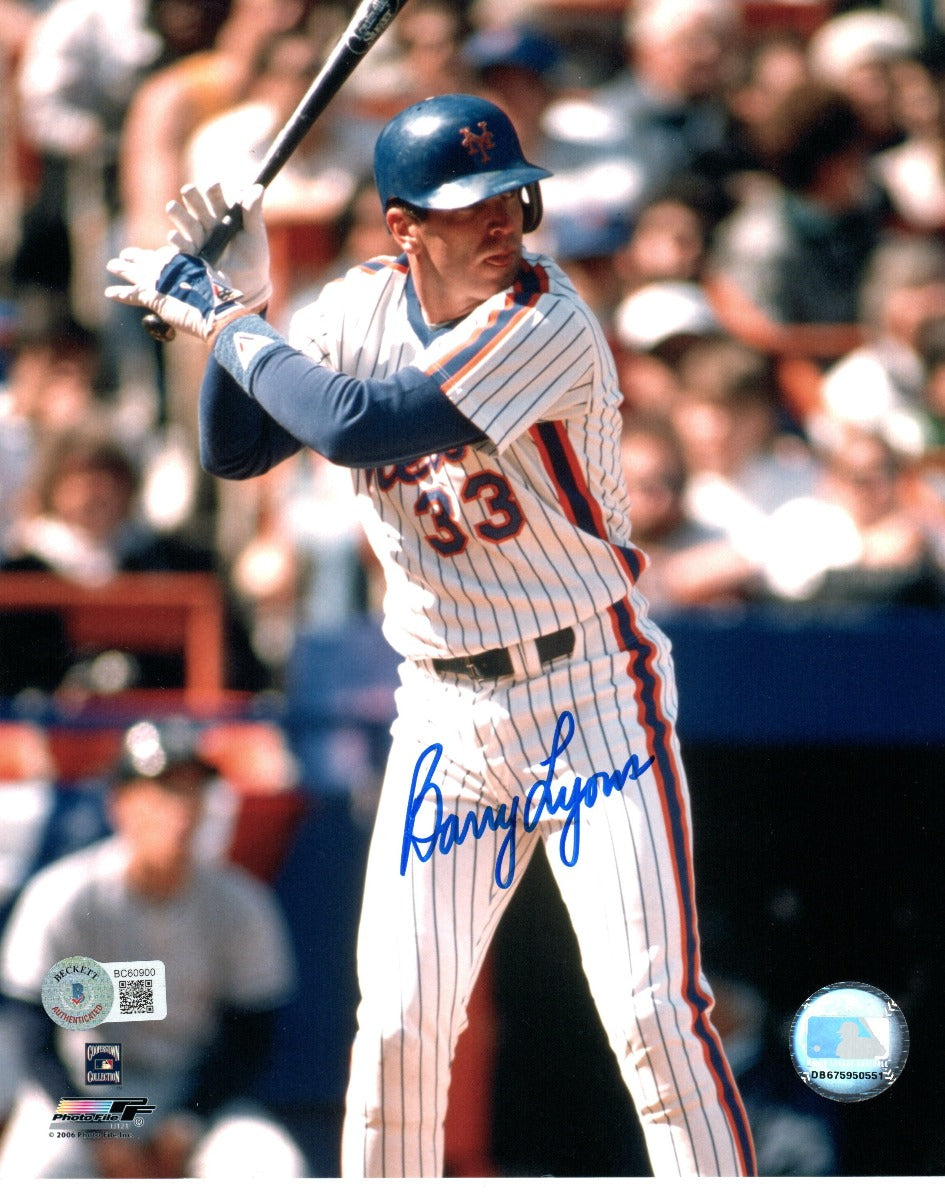 Barry Lyons Autographed New York Mets 8x10 Photo Beckett Authenticated-Powers Sports Memorabilia