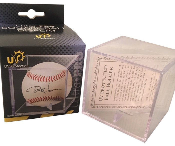 Randy Johnson Autographed MLB Signed Black Baseball Beckett Witness Authenticated COA With UV Display Case Purple Auto-Powers Sports Memorabilia