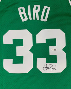 Larry Bird Autographed Boston Celtics Signed Mitchell & Ness Green Swingman Basketball Jersey JSA COA