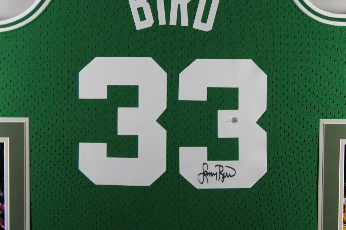 Larry Bird Autographed Boston Celtics Mitchell &amp; Ness Swingman Signed Basketball Framed Jersey JSA COA-Powers Sports Memorabilia