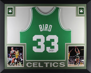 Larry Bird Autographed Boston Celtics Mitchell & Ness Swingman Signed Basketball Framed Jersey JSA COA-Powers Sports Memorabilia