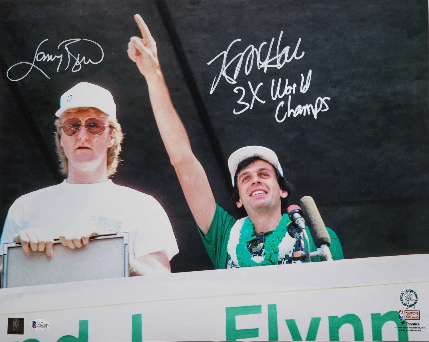 Larry Bird Kevin McHale Signed Boston Celtics 16X20 Photo W/ 3X World Champs - Beckett-Powers Sports Memorabilia