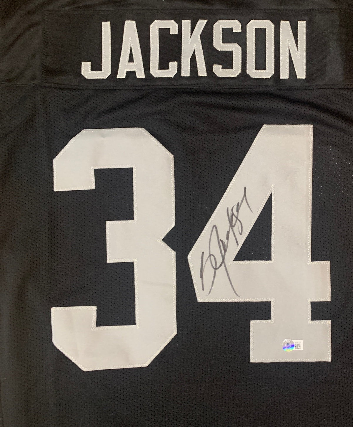 Bo Jackson Autographed Los Angeles Signed Black Football Jersey Beckett COA-Powers Sports Memorabilia