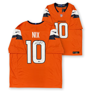 Bo Nix Autographed Denver Broncos Signed Nike Limited Orange Jersey Beckett Authenticated COA-Powers Sports Memorabilia