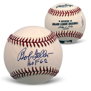Bob Feller Indians Autographed Baseball HOF 62 JSA W53554
