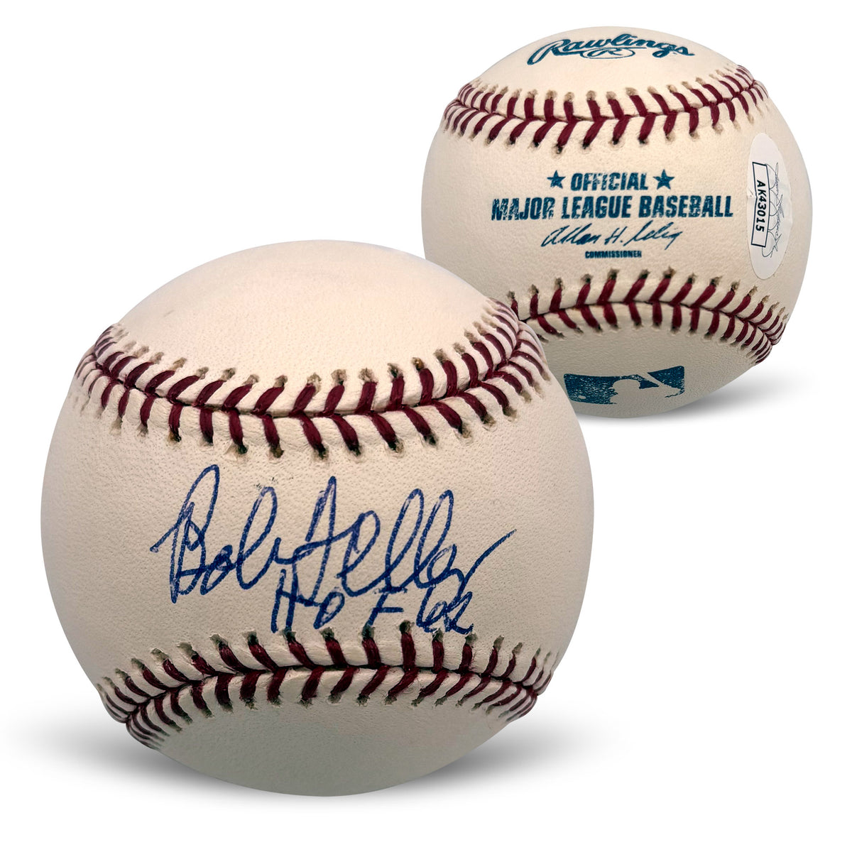 Bob Feller Autographed HOF 62 Baseball With JSA AK43015-Powers Sports Memorabilia