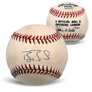 Barry Bonds San Francisco Giants Autographed National League Signed MLB Baseball PSA With UV Display Case AP33716-Powers Sports Memorabilia