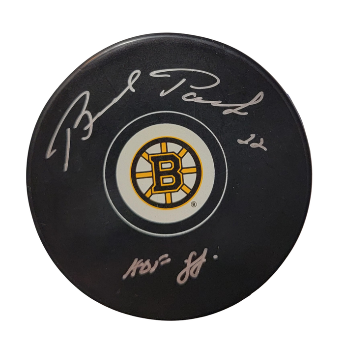 Brad Park Signed Boston Bruins Logo Hockey Puck - HOF '88 JSA Witnessed | NHL Memorabilia-Powers Sports Memorabilia