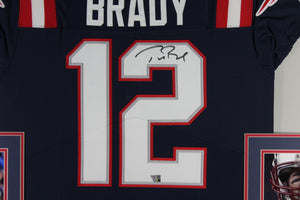Tom Brady Autographed New England Patriots Signed Nike Elite Football Framed Jersey Fanatics Authentic COA