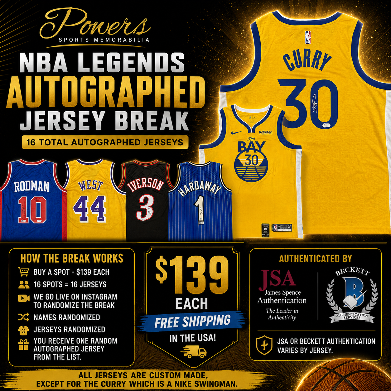 Maillots de basket signés