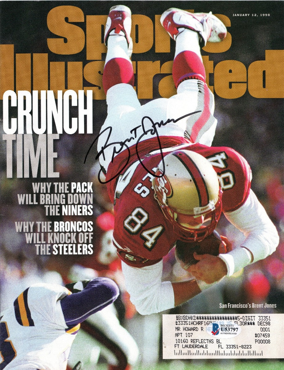 Brent Jones Autographed San Francisco 49ers Sports Illustrated Beckett Authenticated-Powers Sports Memorabilia