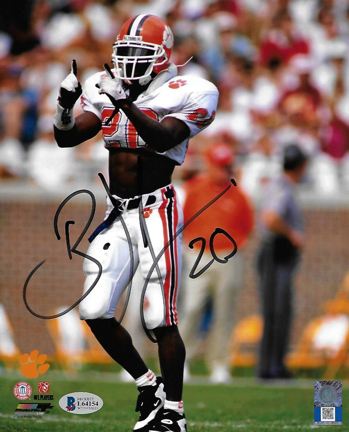 Brian Dawkins Signed Clemson Tigers 8x10 Photo - Beckett-Powers Sports Memorabilia