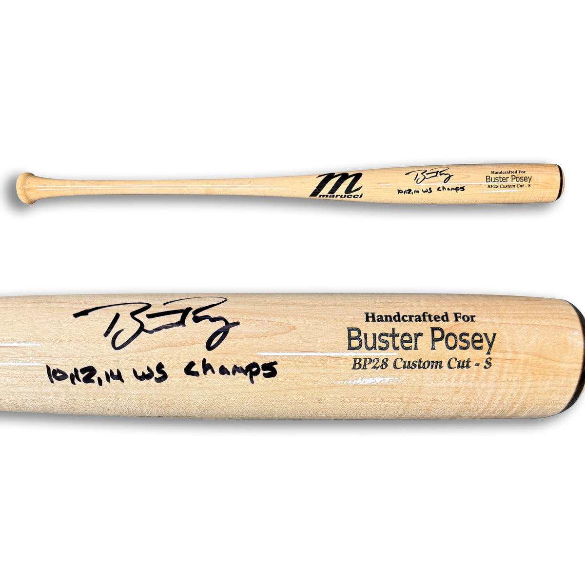 Buster Posey Autographed Bat 3 x WS CHAMPS Fanatics