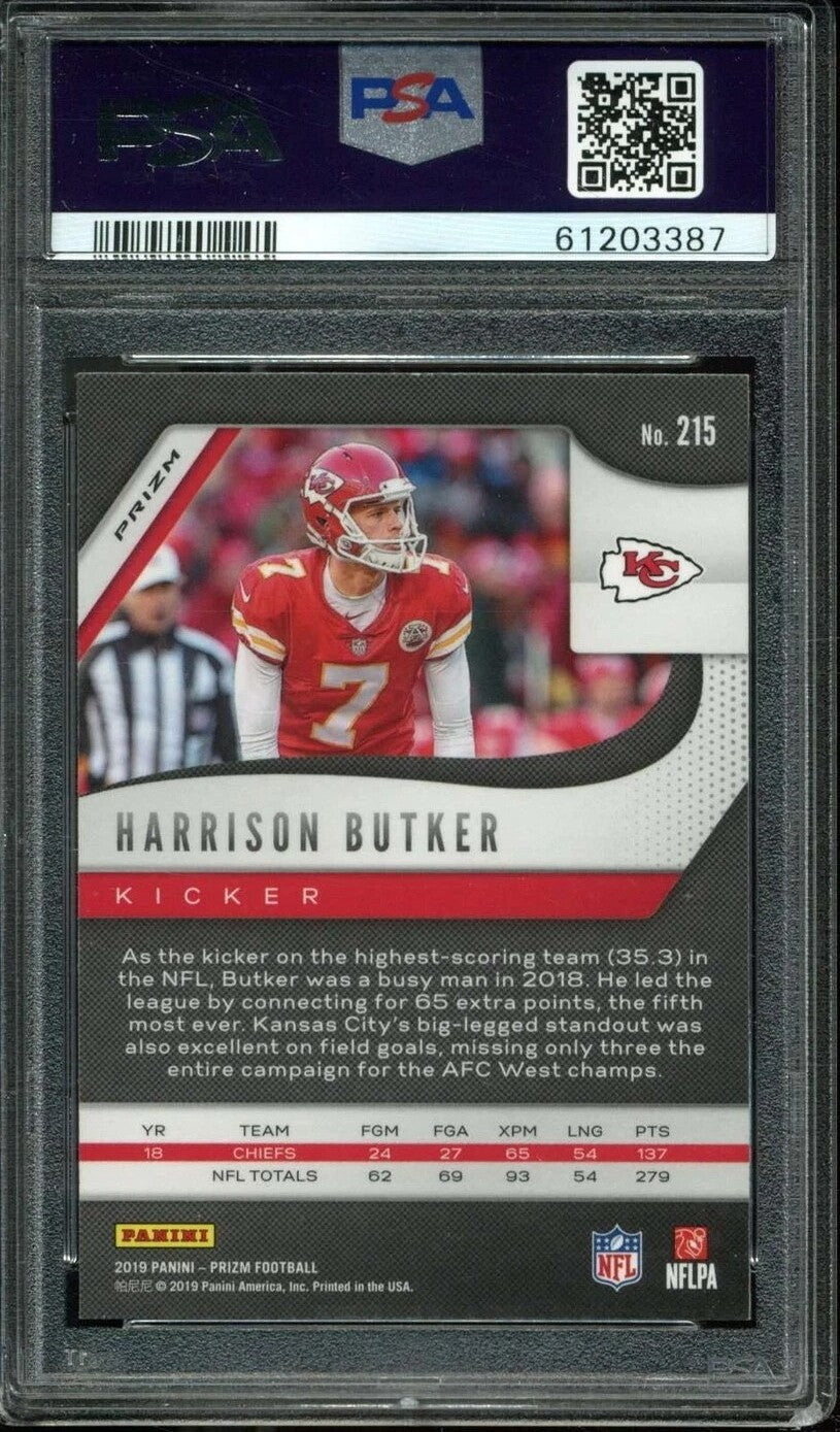 Harrison Butker 2019 Panini Prizm Red Ice Football Card #215 Graded PSA 10-Powers Sports Memorabilia