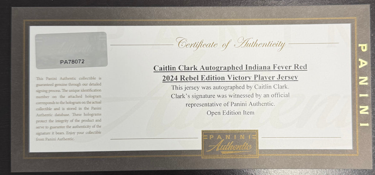 Caitlin Clark Signed Indiana Fever Nike Red Jersey Panini