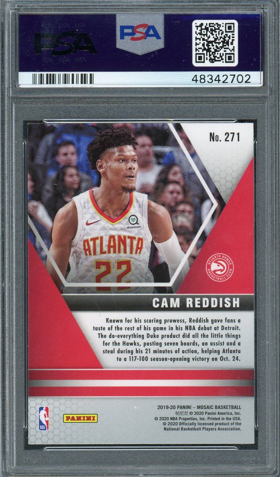 Cam Reddish 2019 Panini Mosaic Basketball Rookie Card RC #271 Graded PSA 9 MINT-Powers Sports Memorabilia