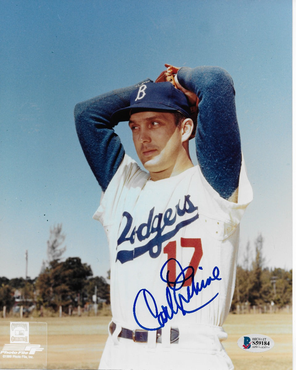 Carl Erskine Autographed Brooklyn Dodgers 8x10 Photo Beckett Authenticated-Powers Sports Memorabilia