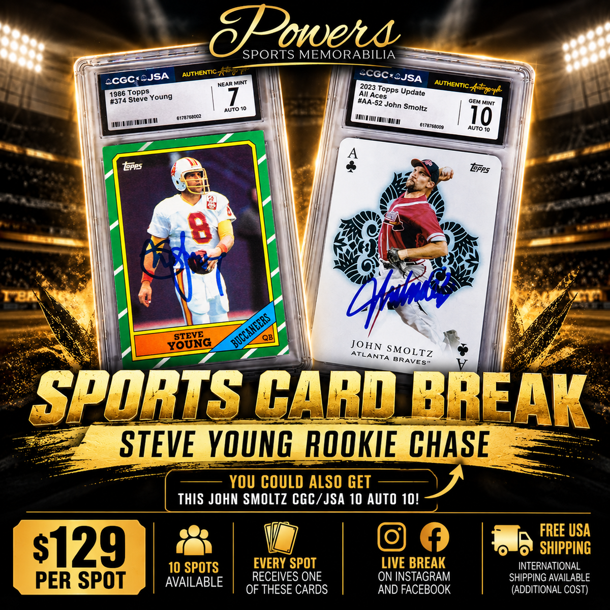 10-Spot Autographed Card Break – Steve Young Rookie Chase
