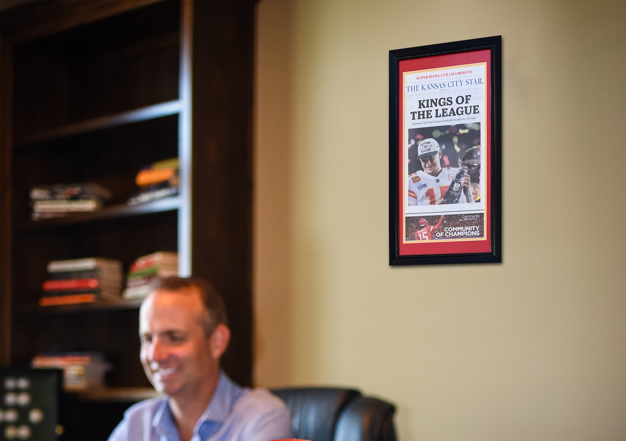Kansas City Chiefs Super Bowl 57 LVII Champions Original Front Page KC Star 14x26 Framed Newspaper With Patrick Mahomes 2/14/23 KINGS OF THE LEAGUE-Powers Sports Memorabilia