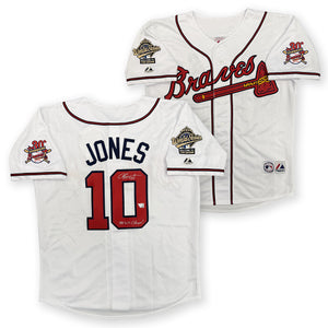 Chipper Jones Signed Braves 1995 World Series Jersey Fanatics-Powers Sports Memorabilia
