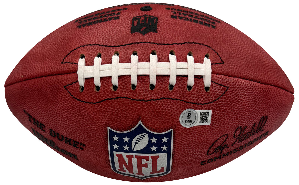 Chris Jones Autographed Kansas City Chiefs Signed NFL Authentic Duke Game Football Beckett COA-Powers Sports Memorabilia