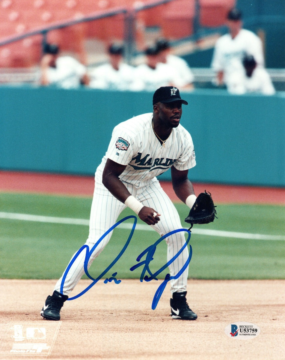Cliff Floyd Autographed Florida Marlins 8x10 Photo Beckett Authenticated-Powers Sports Memorabilia