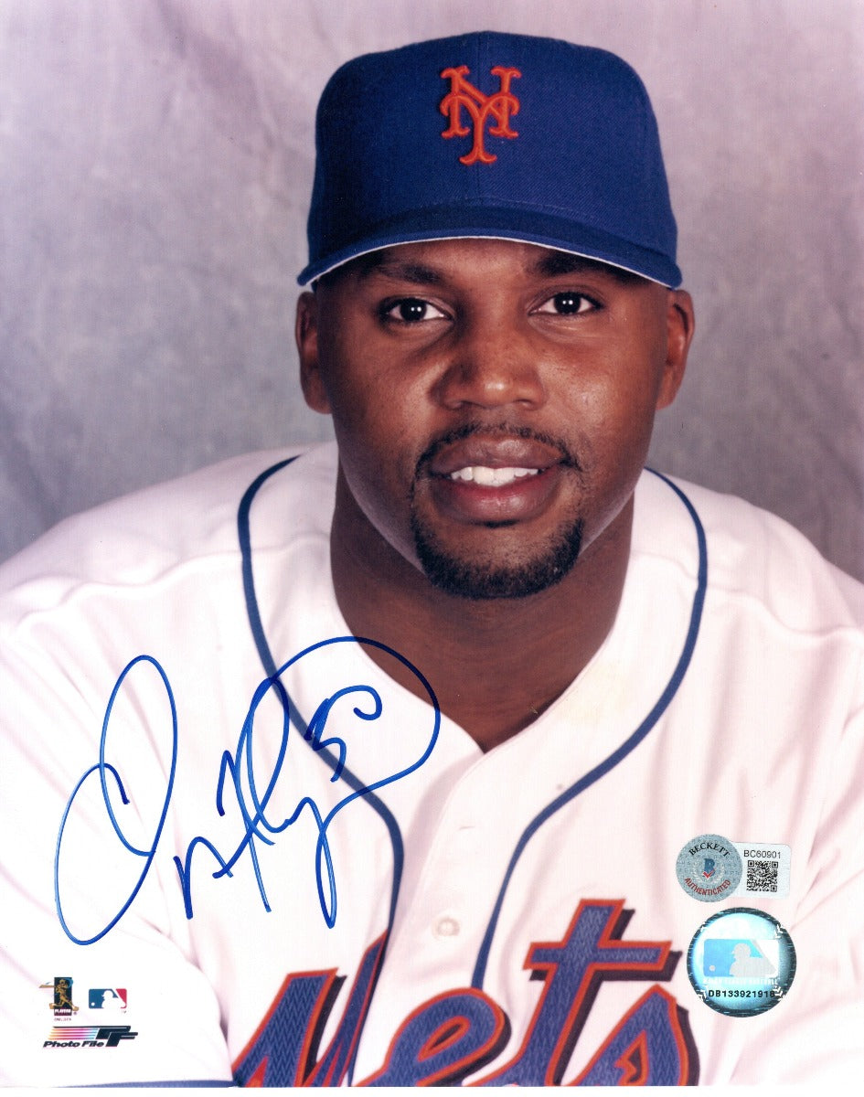 Cliff Floyd Autographed New York Mets 8x10 Photo Beckett Authenticated-Powers Sports Memorabilia