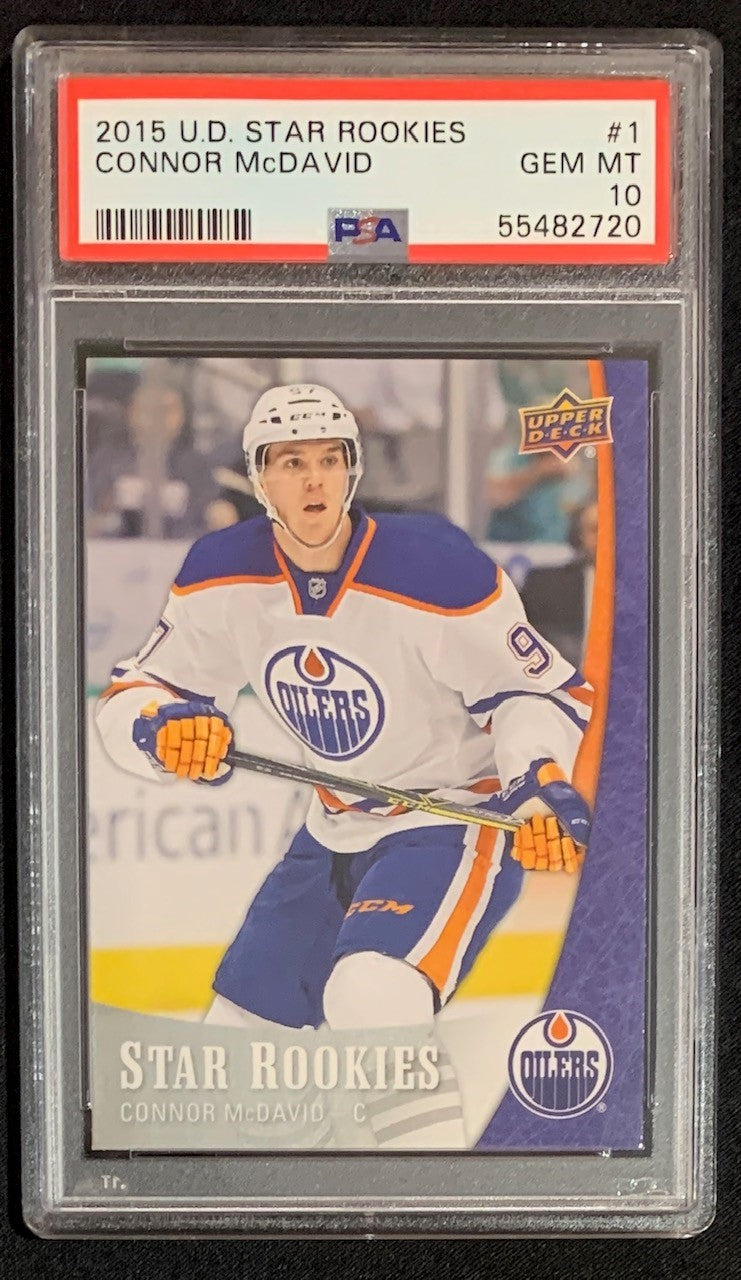 Connor McDavid 2015 Upper Deck Star Rookies Hockey Card #1 Graded PSA 10-Powers Sports Memorabilia