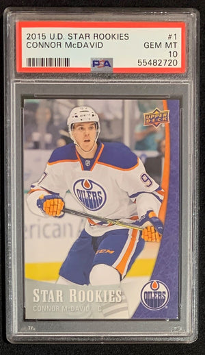 Connor McDavid 2015 Upper Deck Star Rookies Hockey Card #1 Graded PSA 10-Powers Sports Memorabilia