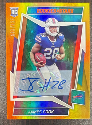James Cook 2022 Panini Rookies and Stars Orange Signed Football Rookie Card Auto #109 Serial #91/125-Powers Sports Memorabilia