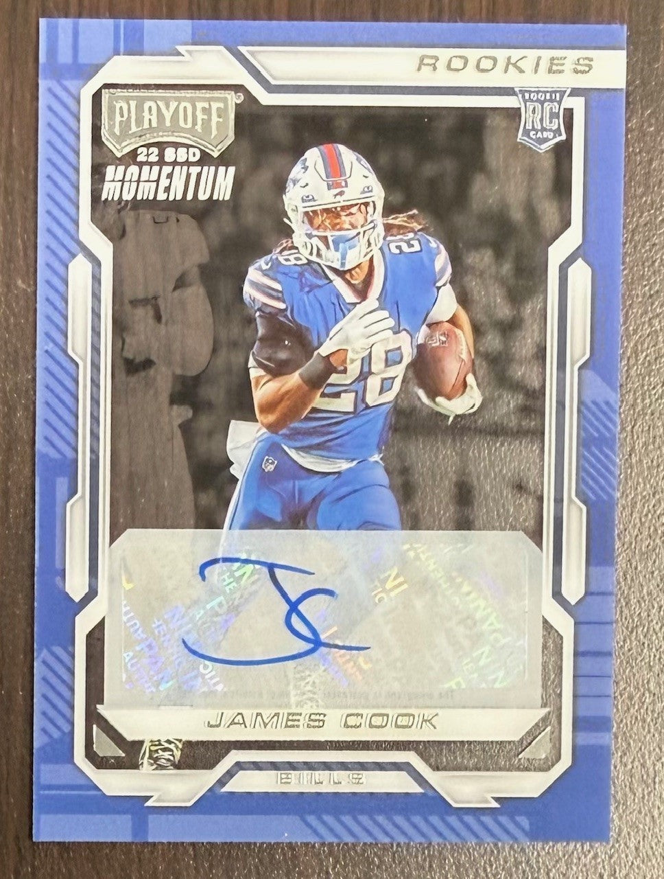 James Cook 2022 Panini Chronicles Playoff Momentum Buffalo Bills Signed Football Rookie Card #PMR-15 Auto-Powers Sports Memorabilia