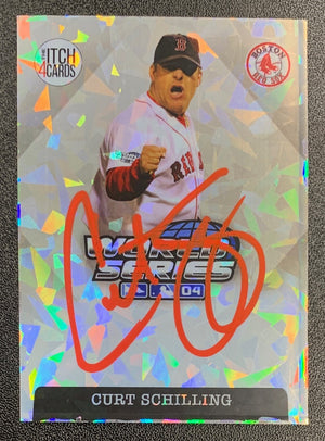 Curt Schilling Autographed 2004 World Series Signed Baseball Card JSA COA-Powers Sports Memorabilia