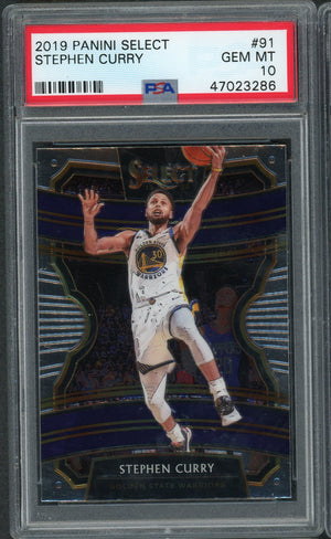 Stephen Curry 2019 Panini Select Basketball Card #91 Graded PSA 10 GEM MINT-Powers Sports Memorabilia