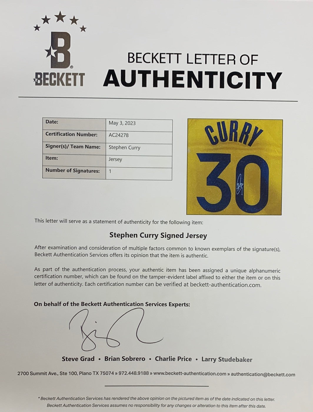 Stephen Curry Warriors Signed 75th Anniversary Black Swingman Nike