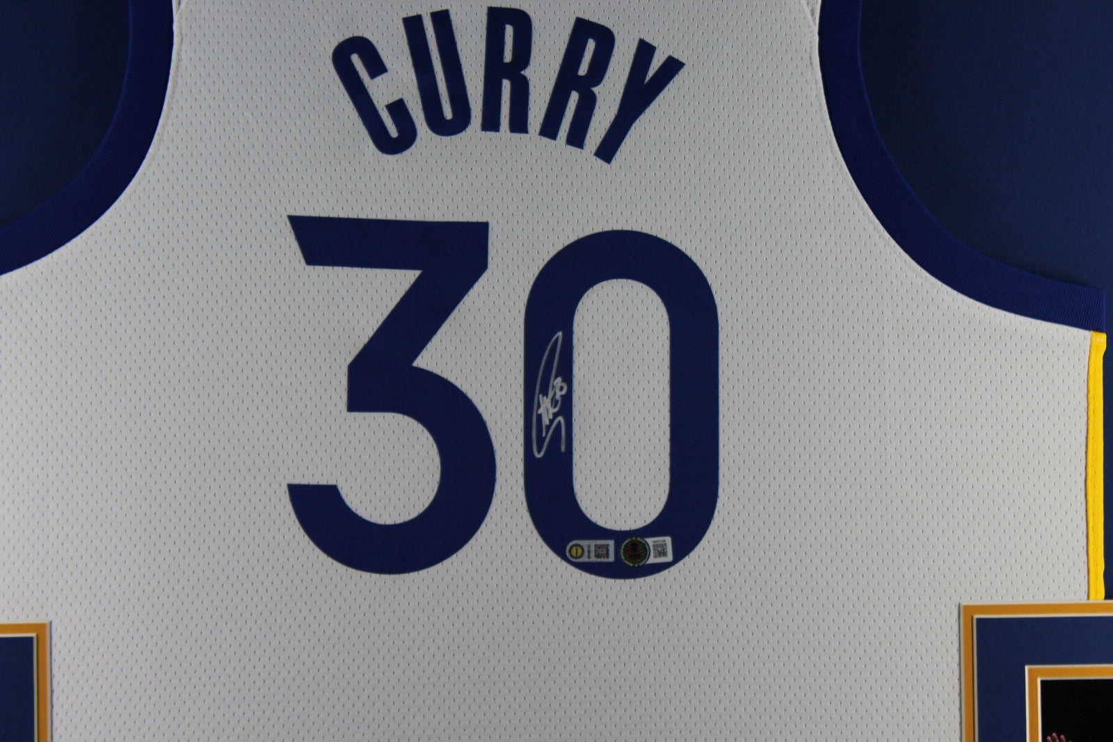 Stephen Curry Autographed Golden State Warriors Signed Nike Swingman White Framed Jersey Beckett COA-Powers Sports Memorabilia