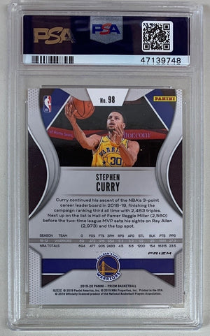 Stephen Curry 2019 Panini Silver Prizm Basketball Card #98 Graded PSA 10-Powers Sports Memorabilia