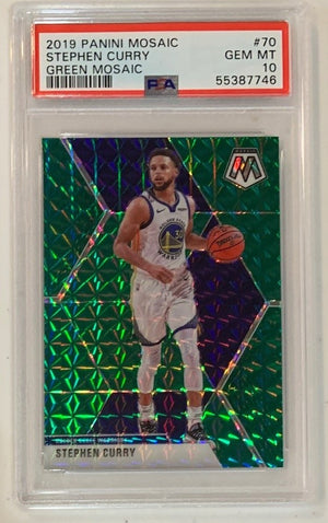 Stephen Curry 2019 Panini Mosaic Green Basketball Card #70 Graded PSA 10-Powers Sports Memorabilia